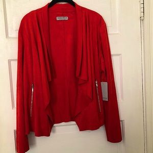 NWT Bagatelle Faux-Suede Red/Orange (Coral) Jacket, Size XL.